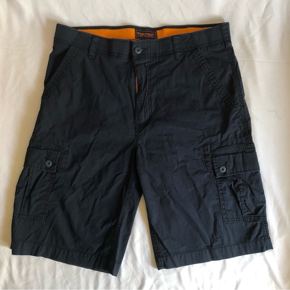 Wear First Navy Blue & Orange 6-Pocket Cargo Shorts - Size 34 - Picture 3 of 14
